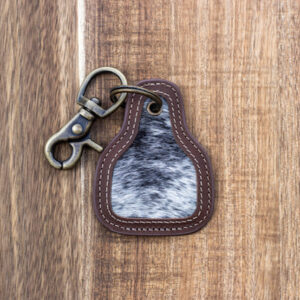 cowhide tag keyring