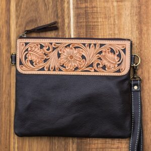 Tooling Leather Hand Carved Clutch Bag
